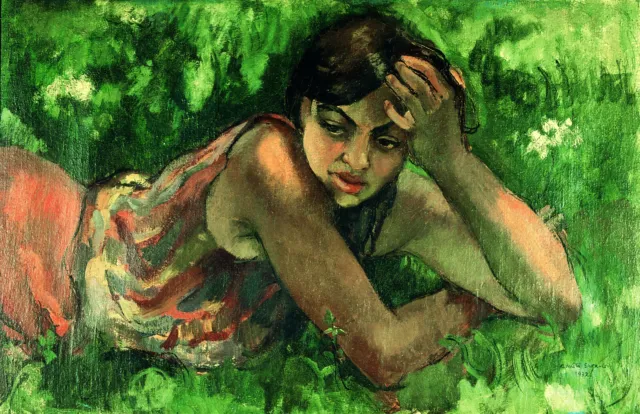 Amrita Sher-Gil - Hungarian Gypsy Girl (1932) - 17" x 22" Fine Art Print