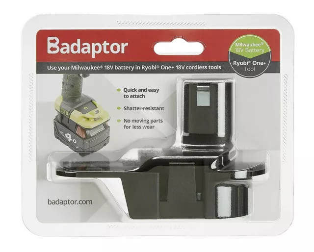 Badaptor 18V Battery Adaptor/Adapter convert Milwaukee to Ryobi One+