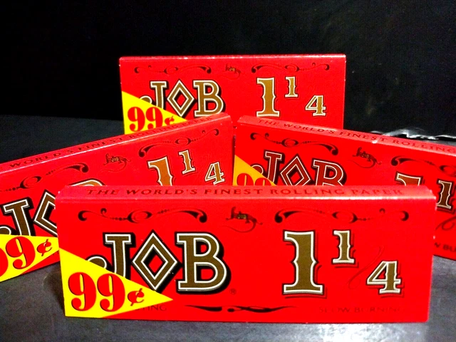 JOB  Original "Orange" 1 1/4 Slow Burning Rolling Papers 4 Packs 24pp FREE2Ship!