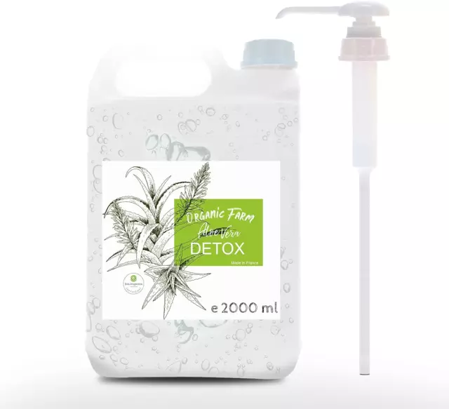 Concentré De Jus D'Aloe Vera Bio Détox Force Maximale Et Bon Goût, Bouteille En