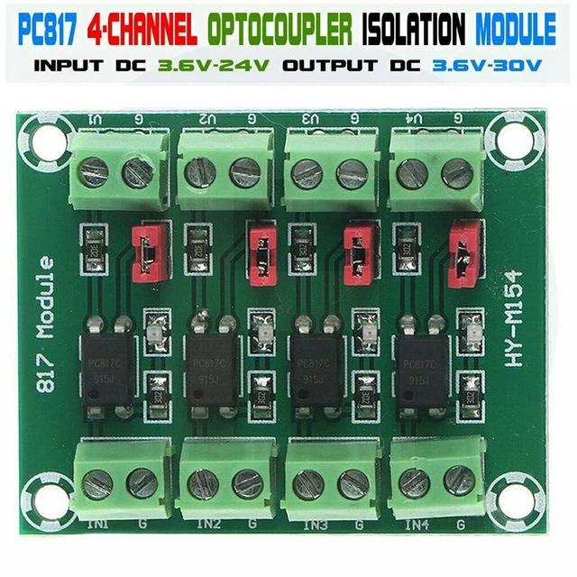 3.6-30V OPTOCOUPLER MODULE 4-Channel 48x38mm Board For Arduino ...