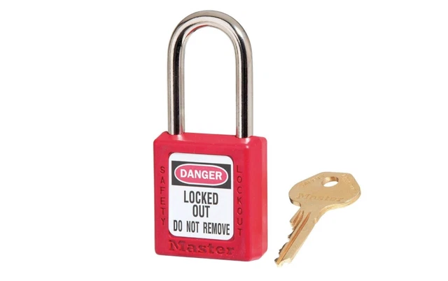 Master Lock MLK 410RED Lockout Padlock – 38mm Body & 6mm Hardened Steel Shackle