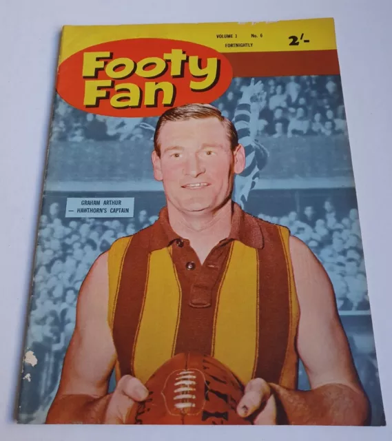 FOOTY FAN VFL MAGAZINE 1964 Hawthorn Hawks Fitzroy Lions Team Photo AFL Football