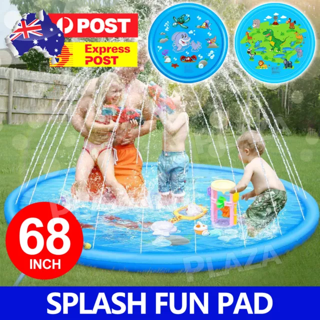 Outdoor 170cm Kids Splash Sprinkler Water Play Pad Mat Inflatable Spray Pool Toy