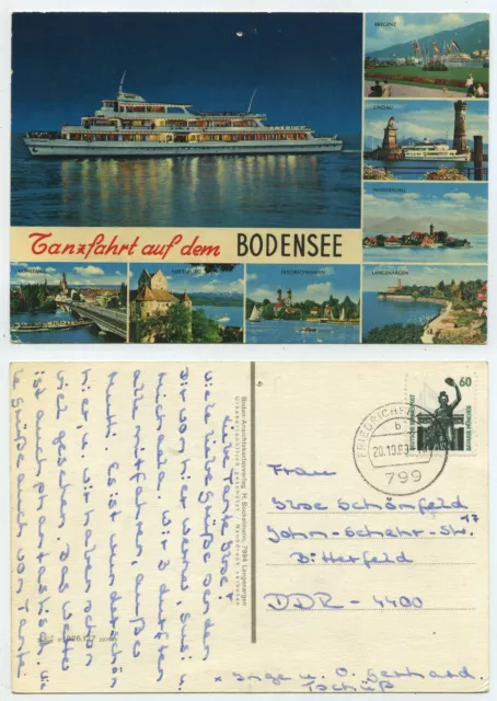 60553 - dance ride on Lake Constance - postcard, run 20.10.1989