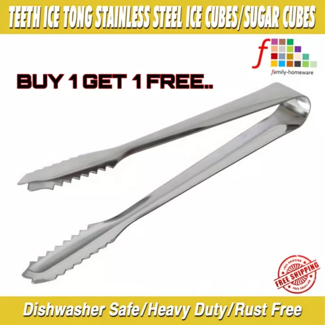 Teeth Ice Tongs Stainless Steel Ice Cubes Sugar Cubes Buffet Bar Lemon Slices