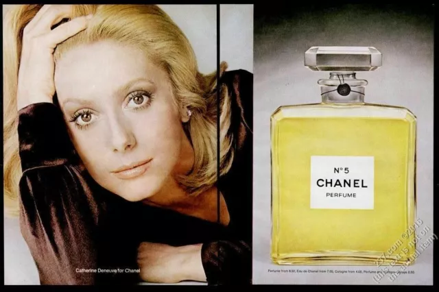 1972 CHANEL NO.5 perfume big bottle Catherine Deneuve color photo