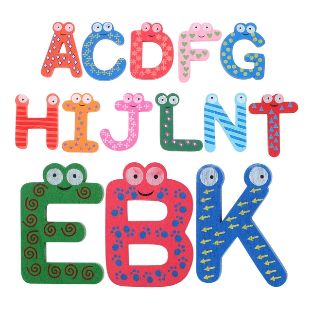 Lot De 100 Aimants En Bois Alphabet – Lettres Pour Réfrigérateur Ou Tableau Magnétique – Design Élégant – Néodyme Puissant – Cadeau Maison/Bureau – Adultes