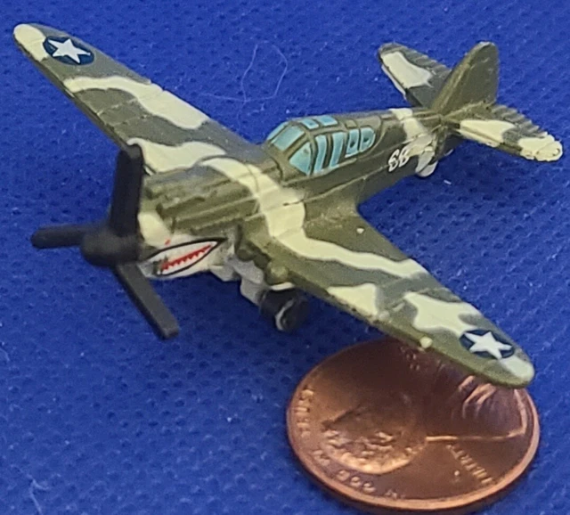 MILITARY MICRO MACHINES WW2 AIRCRAFT JU87, P40, (X2 variants) ,A6M