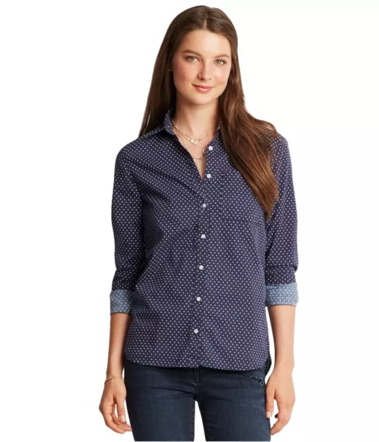 Aeropostale Womens Polka Dot Button Up Shirt