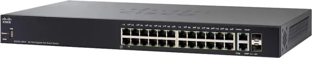 🌟 CISCO SG250-26HP-K9 Switch 24x 10/100/1000 Gigabit POE+ 100W RJ45 2x RJ45/SFP