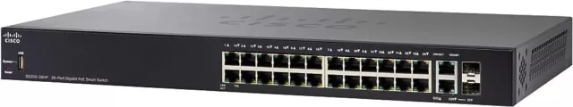 🌟 CISCO SG250-26P-K9 Switch 24x 10/100/1000 Gigabit POE+ RJ45 2x RJ45/SFP