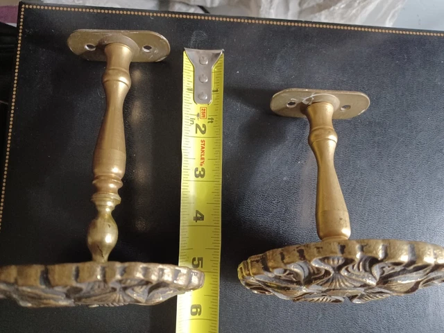 Mid Century Curtain Drapery Tie Backs or large  coat hangers? Ornate, Set of 2 4