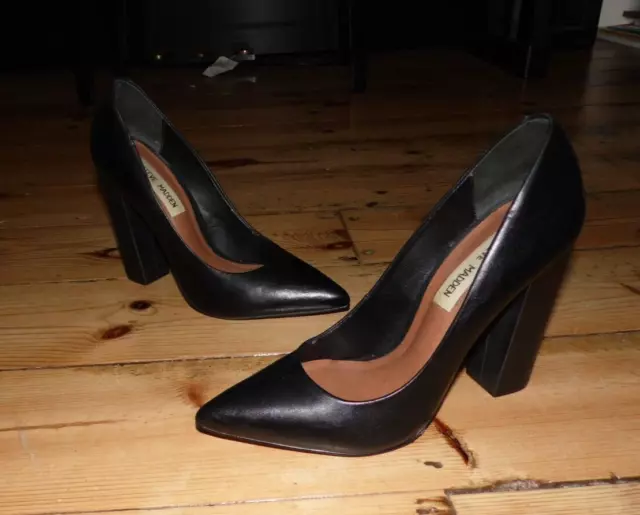 STEVE MADDEN BLACK leather Heels, UK 5 £12.00 - PicClick UK