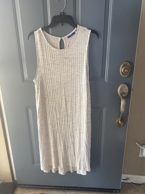 Apt 9 Women's Casual Dress XL Sleeveless Crew Neck Eyelet Pullover Grey EUC