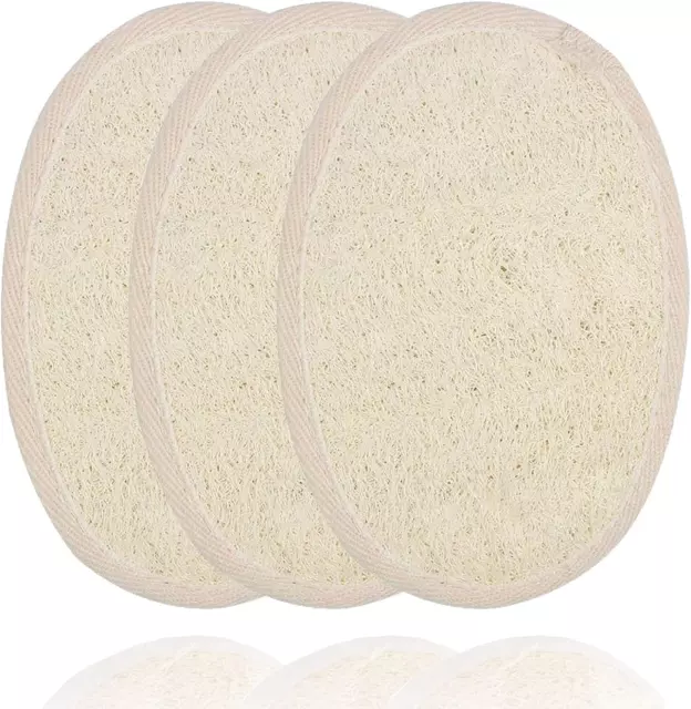 3 Stück Luffa Schwamm, Natural Luffa Sponge, Natürliche Loofah Körperbürste Peel