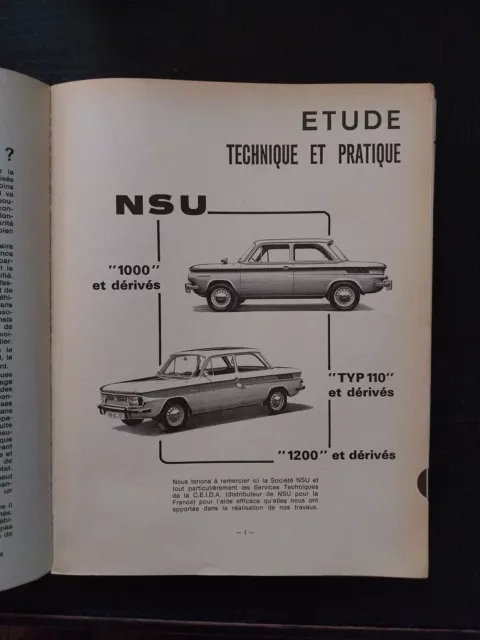 Revue Technique NSU 1000 1200 Prinz Typ 110 S SC TT TTs  C L S 4 Cyl 1.0 1.1 1.2