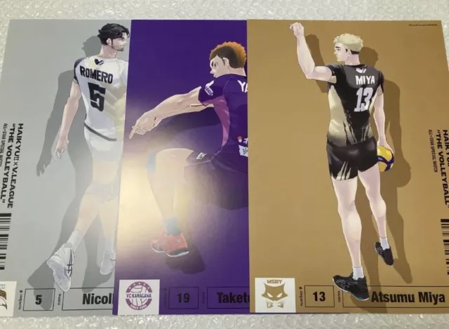 Haikyuu V.League Poster Card A4 Set of 3 HQ Jump Festa 2023 Atsumu Miya Japan