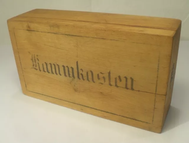 antiker KAMMKASTEN Schatulle für Kämme & Bürsten Jugendstil Holztruhe Box Kiste