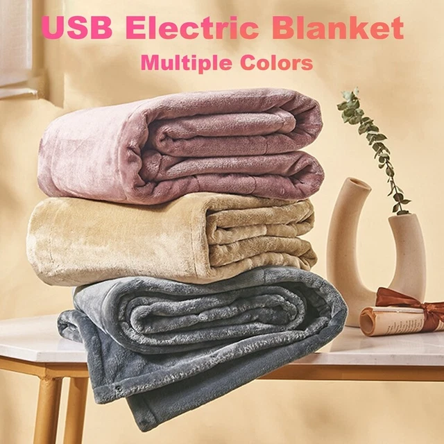 Manta calefactora USB, suave, gruesa, ropa de cama, termostato, alfombrilla térmica eléctrica O8W9