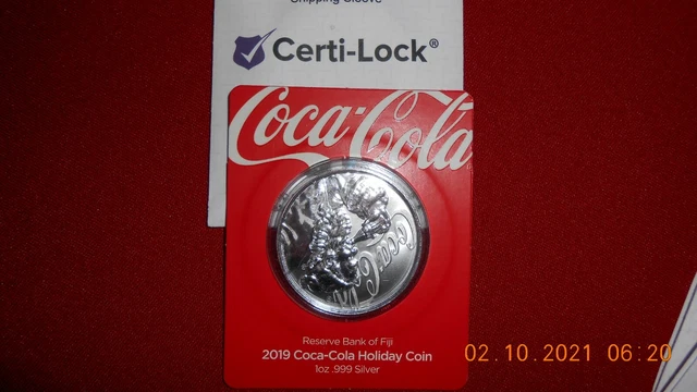 コレクション 2019 Coca-Cola Holiday Coin 1oz Silver 2019 1oz .999 Silver Coca-Cola® Holiday Coin - Limited Mintage