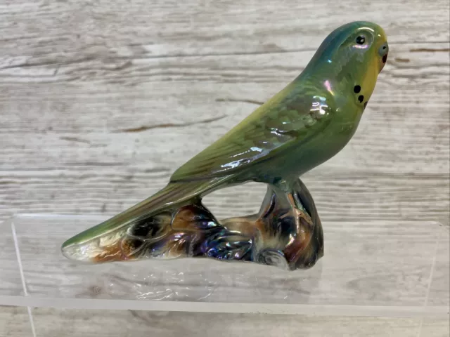 Vintage KSP Keele Street Pottery Budgie Budgerigar Figurine Ornament Kitsch