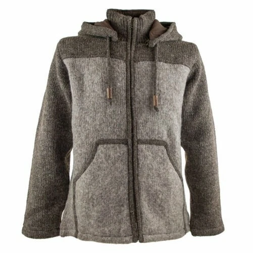 Classica Maglione Cardigan Uomo Lana Giacca Con Cappuccio Estraibile
