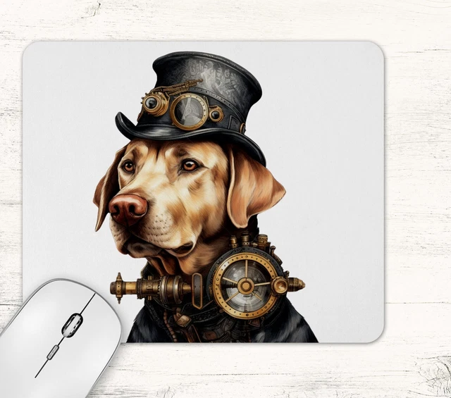 Steampunk Labrador Dog Neoprene Mouse Pad Mat #6
