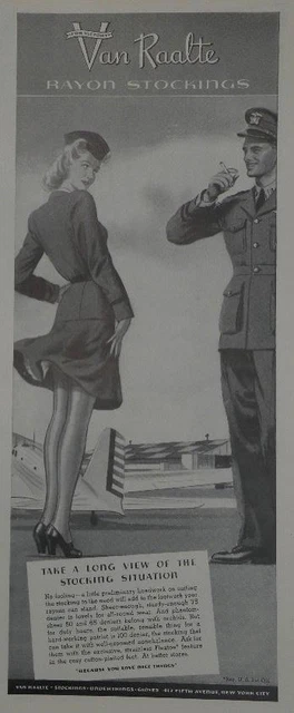 Magazine Ad* - 1942 - Van Raalte Stockings - World War II