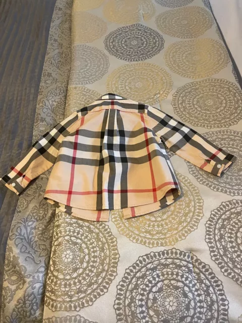 BURBERRY CHILDREN Nova Check Signature Plaid Shirt.  9 months