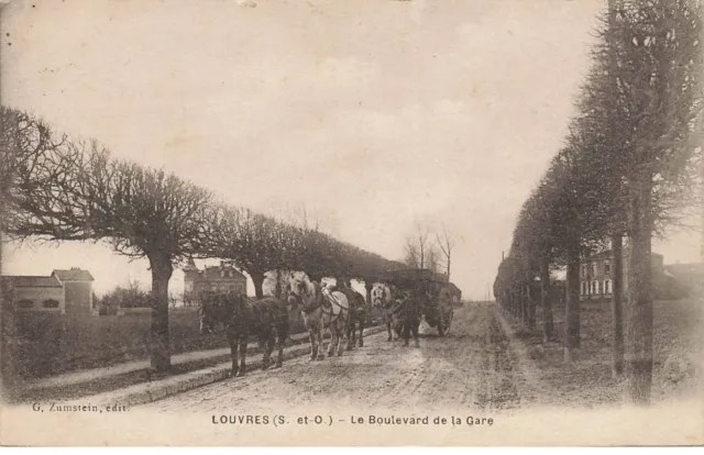 95 Louvres #Mk52622 Le Boulevard De La Gare Attelage