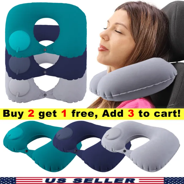 Travel U Shape Inflatable Pillow Travel Neck/Head Comfort Pillows Flight Fashion