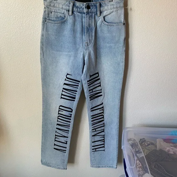 Alexander Wang Women’s Cult High Rise Straight Leg Cropped Jeans Size 26 New