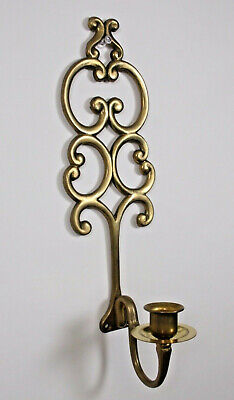 Cast Brass Wall Sconce Vtg 12" Candle Holder Wall Candelabra Antique Style