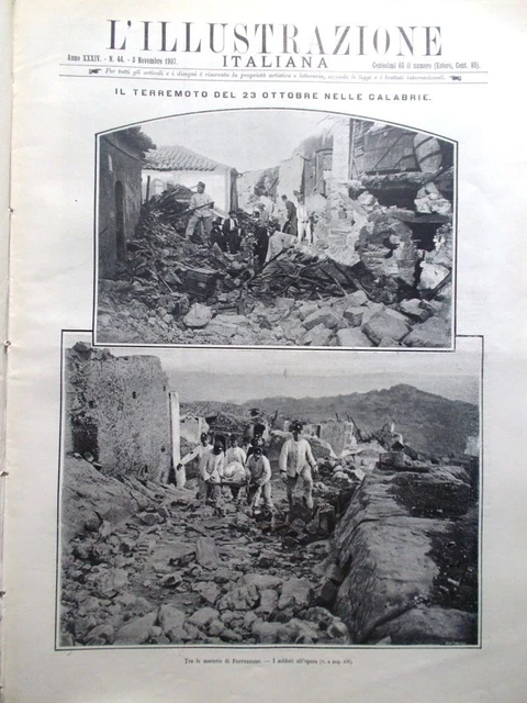 L'ILLUSTRAZIONE ITALIANA DEL 3 Novembre 1907 Terremoto Calabria