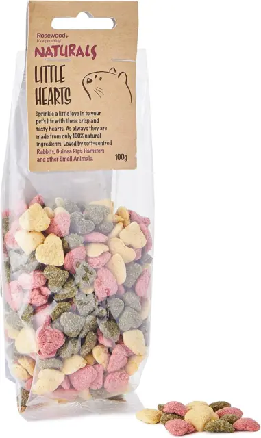 Rosewood Naturals Little Hearts, Rabbit Treats & Small Animal Treats, 100g