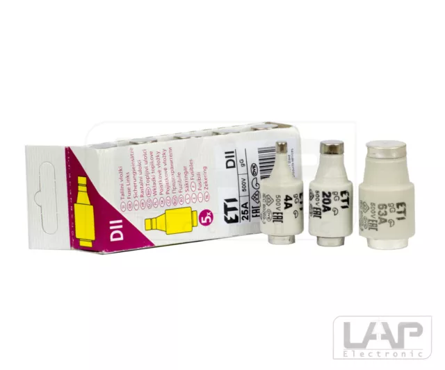 5 Pièce Diazed Fusibles Assurance DII E27 Diii E33 Fusibles de Sécurité