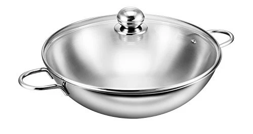 Kopf 125419 Wok Josie, Ø 32 cm, inox, avec couvercle en verre