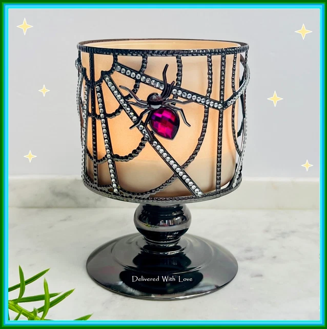 BATH & BODY Works GEM SPIDER PEDESTAL 3Wick Candle Holder HALLOWEEN