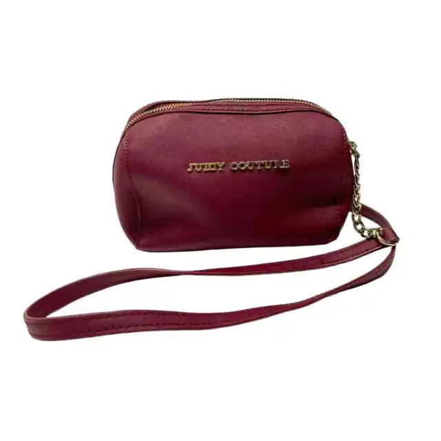 Juicy Couture Red Maroon Burgundy Crossbody Bag Gold Tone Hardware Y2K