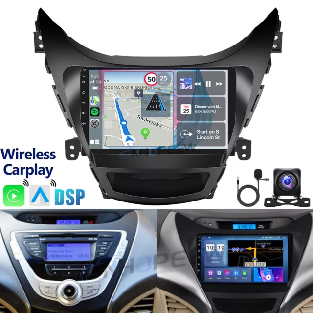 For Hyundai Elantra 2011-2013 Android 13 Car Stereo Apple CarPlay GPS Radio 32GB