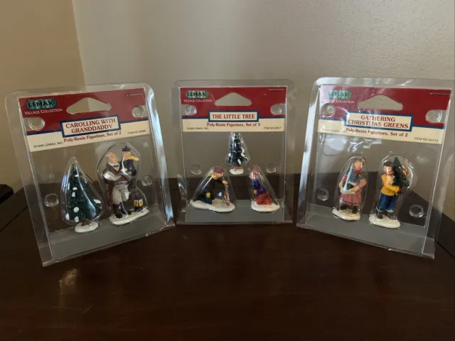 Lot of 7 (3 Packages) New -  Lemax Christmas Village Accessory Figure Figurine