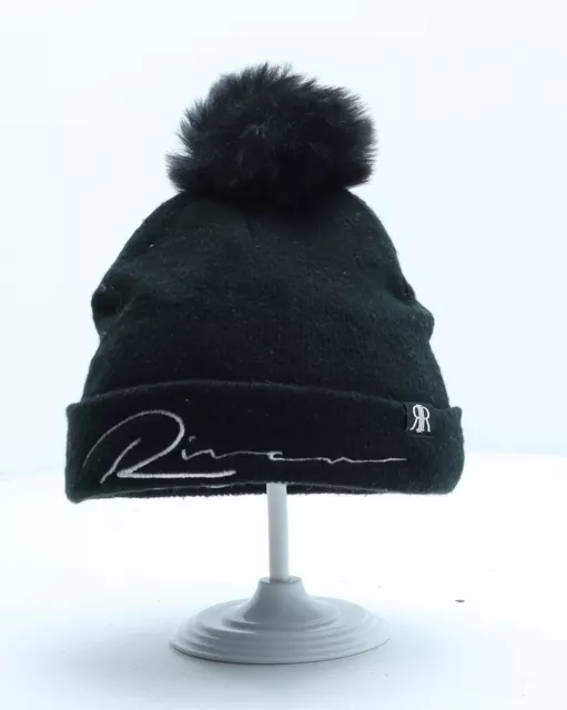 River Island Girls Black Acrylic Bobble Hat One Size