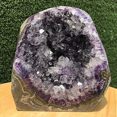 1771G Natural Amethyst Agate Geode Quartz Crystal Mineral Specimen Healing