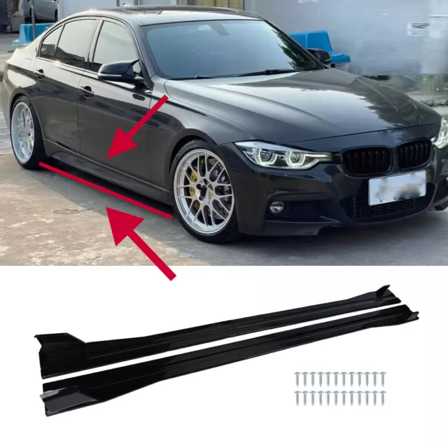 2.2m/2m For BMW F30 F80 M3 F82 M4 Side Skirts Splitter Spoiler Extension Black