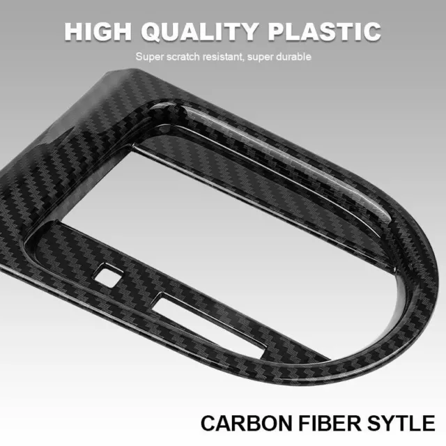 Interior Gear Shift Frame Cover Trim Panel For Ford Mustang 2015+ Carbon Fiber 3