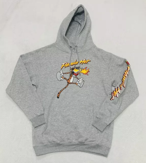 Cheetos Flamin Hot Logo Hoodie Jacket Grey Men’s Size Large New Pop Culture