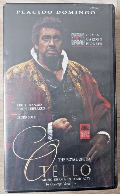 VHS PLACIDO DOMINGO Otello Kiri Te Kanawa Georg Solti Royal Opera $3.00 ...