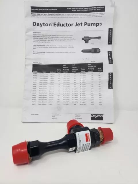 New Dayton Liquid Operated Maintenance-Free Jet Pump 1/2 in NPT Inlet