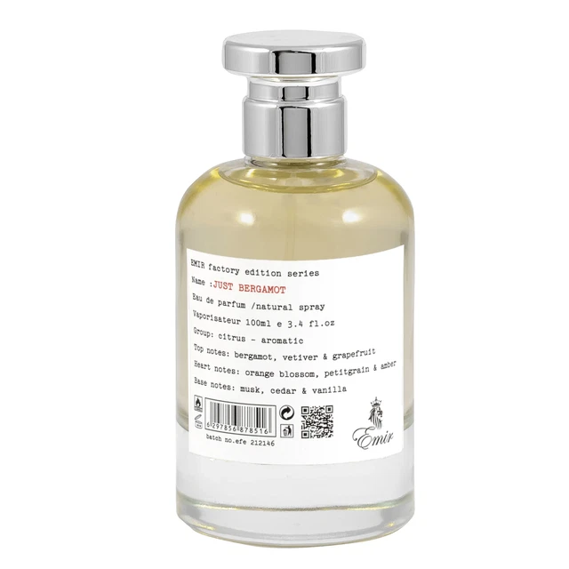 Just Bergamot By Emir Eau De Parfum Oriental Perfumed Water Unisex 100ml Spray